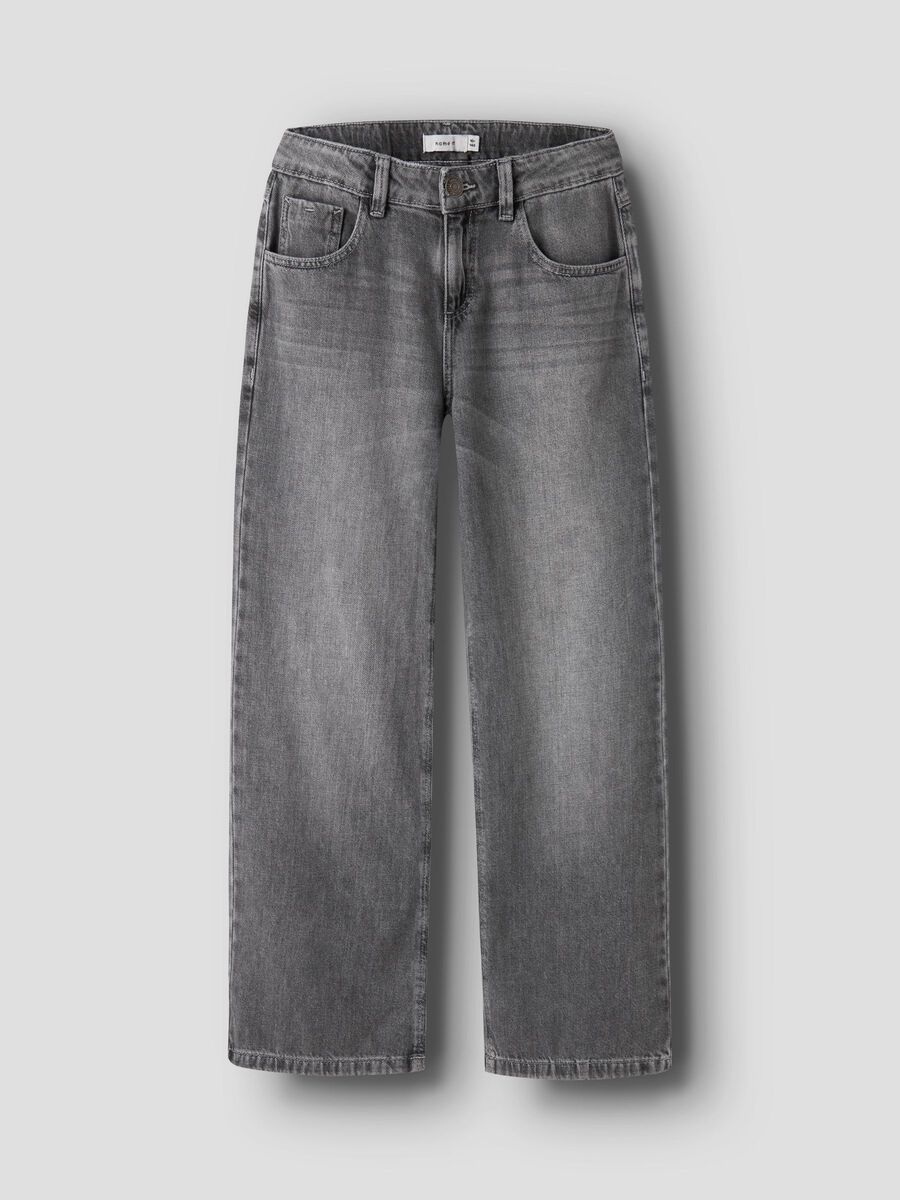 Carousel image - WIDE LEG JEANS, Medium Grey Denim | 1