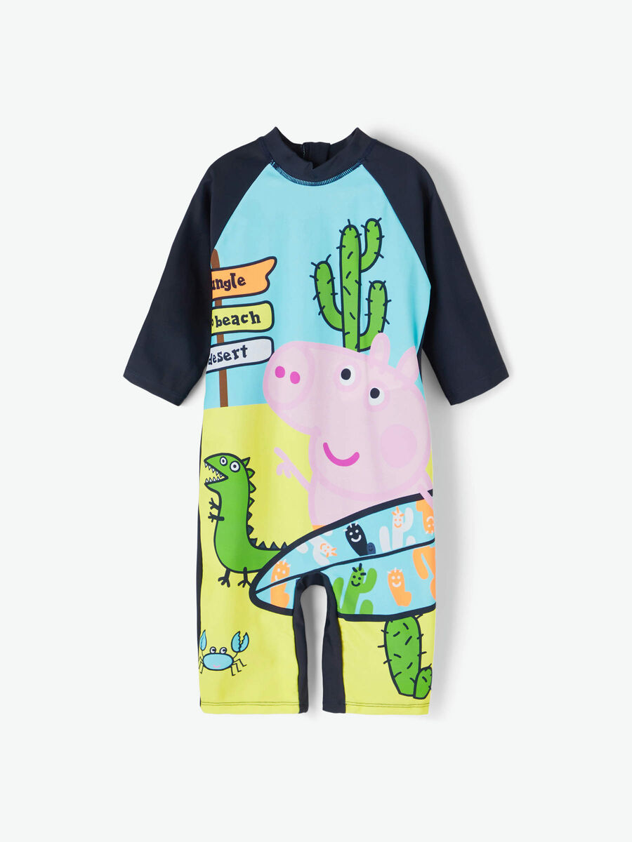name it UV 50+ PROTECTIVE GEORGE PIG PRINT SWIMSUIT, Dark Sapphire, highres - 13193027_DarkSapphire_003.jpg