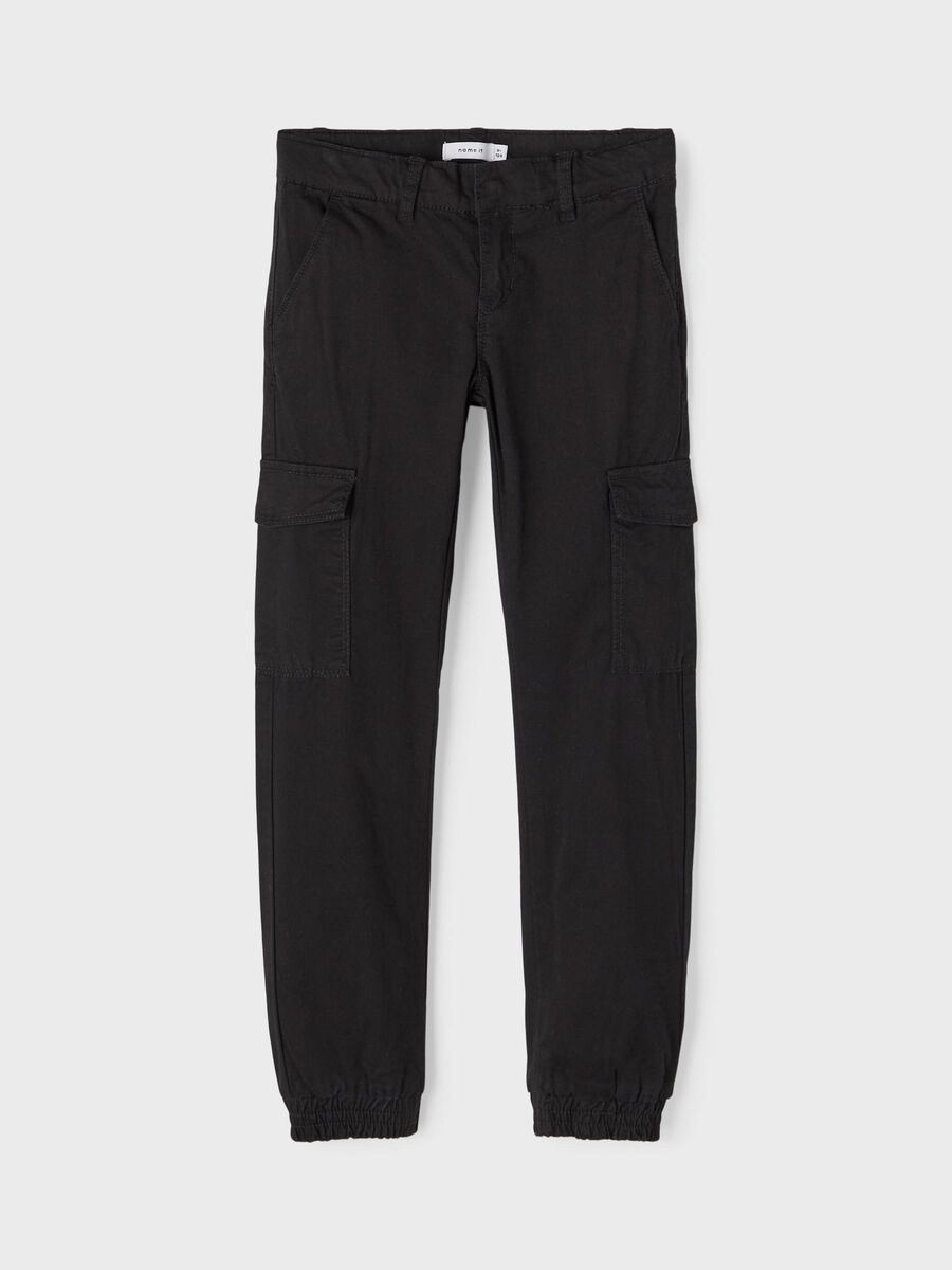 Name it COTTON TWILL CARGO TROUSERS, Black, highres - 13190262_Black_003.jpg
