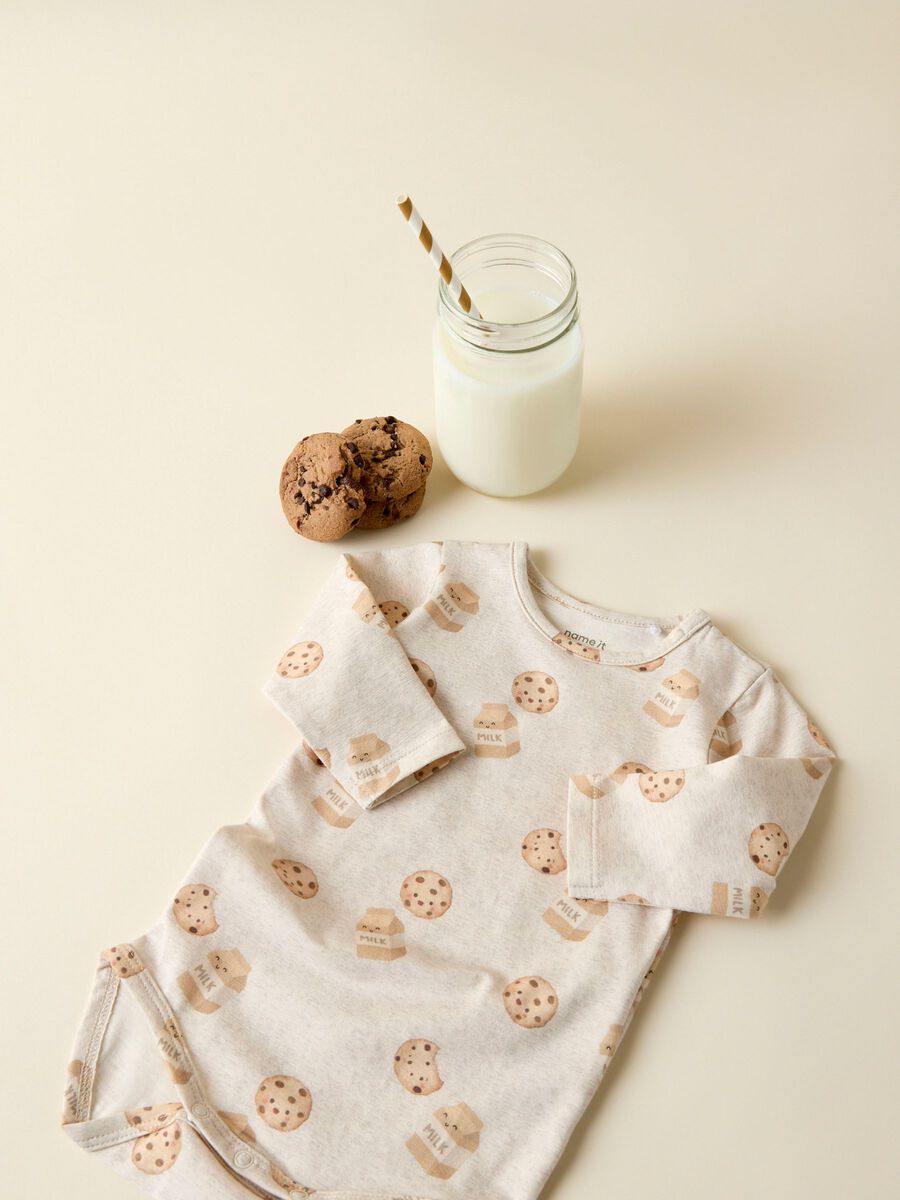 Product carousel image 1 ORGANIC COTTON ROMPER, Peyote Melange