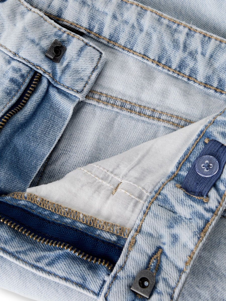 Carousel image 4 REGULAR FIT LONG DENIM SHORTS, Light Blue Bleached Denim