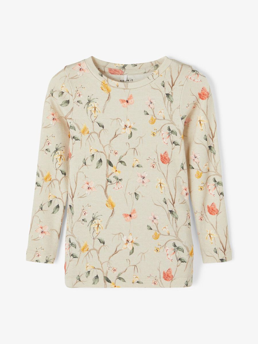 Name it FLORAL PRINT LONG-SLEEVED T-SHIRT, Peyote Melange, highres - 13191923_PeyoteMelange_003.jpg