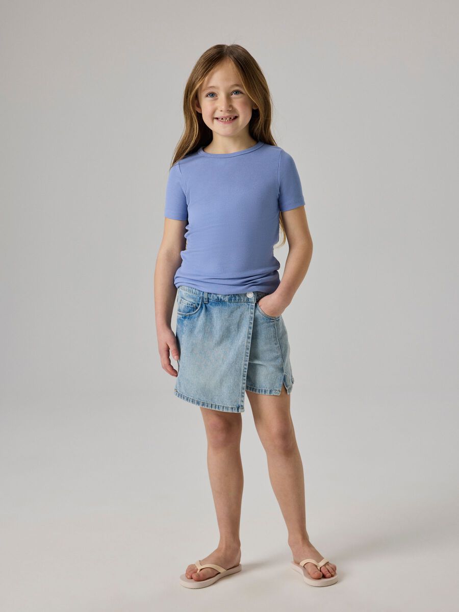 Product carousel image - REGULAR FIT SKORT, Medium Blue Denim | 1