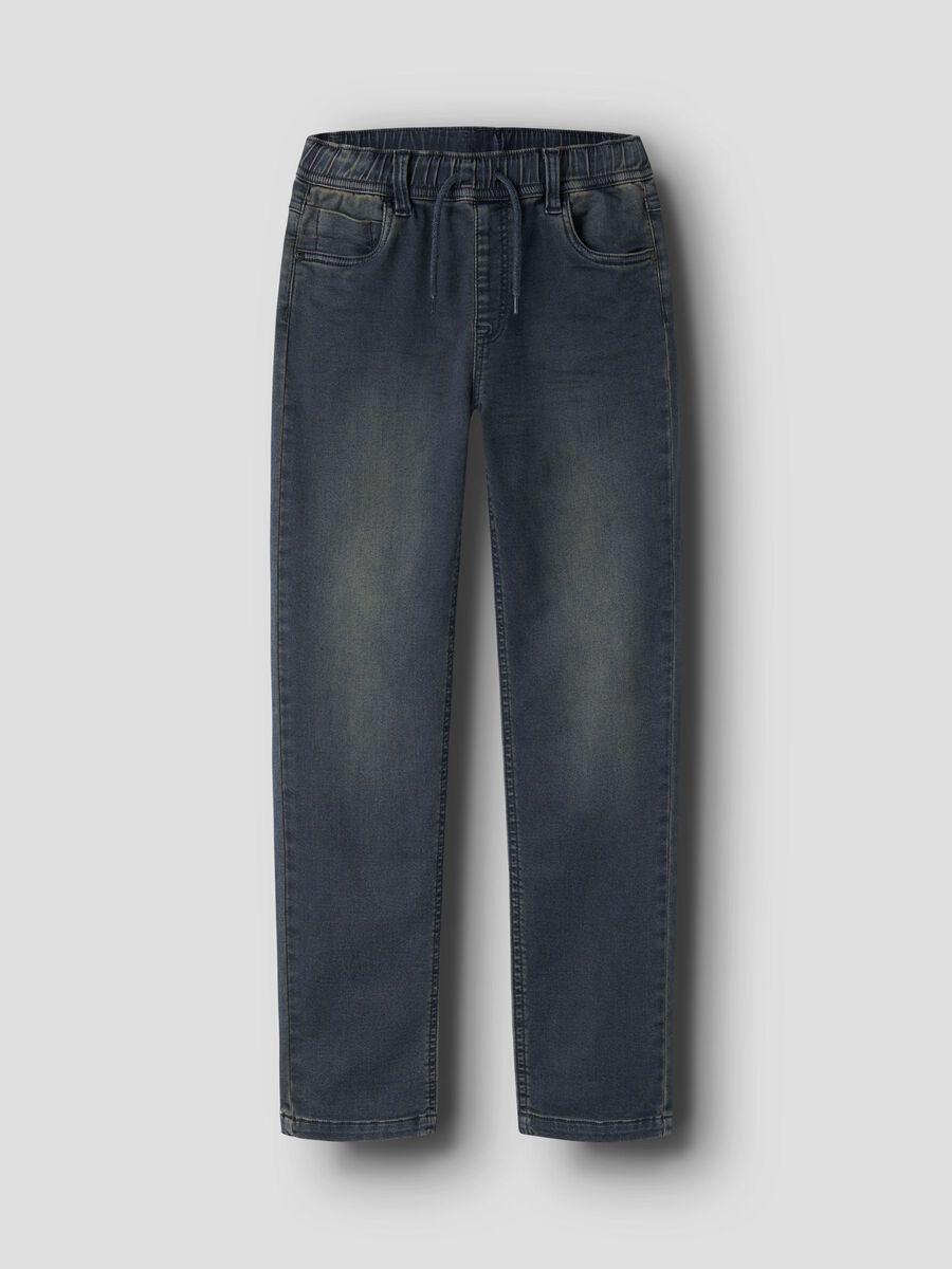 Product carousel image - SLIM FIT SWEAT JEANS, Blue Black Denim | 1