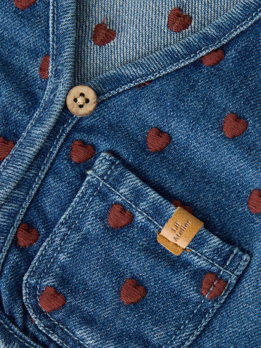 Carousel image 3 EMBROIDERED DENIM VEST, Dark Blue Denim