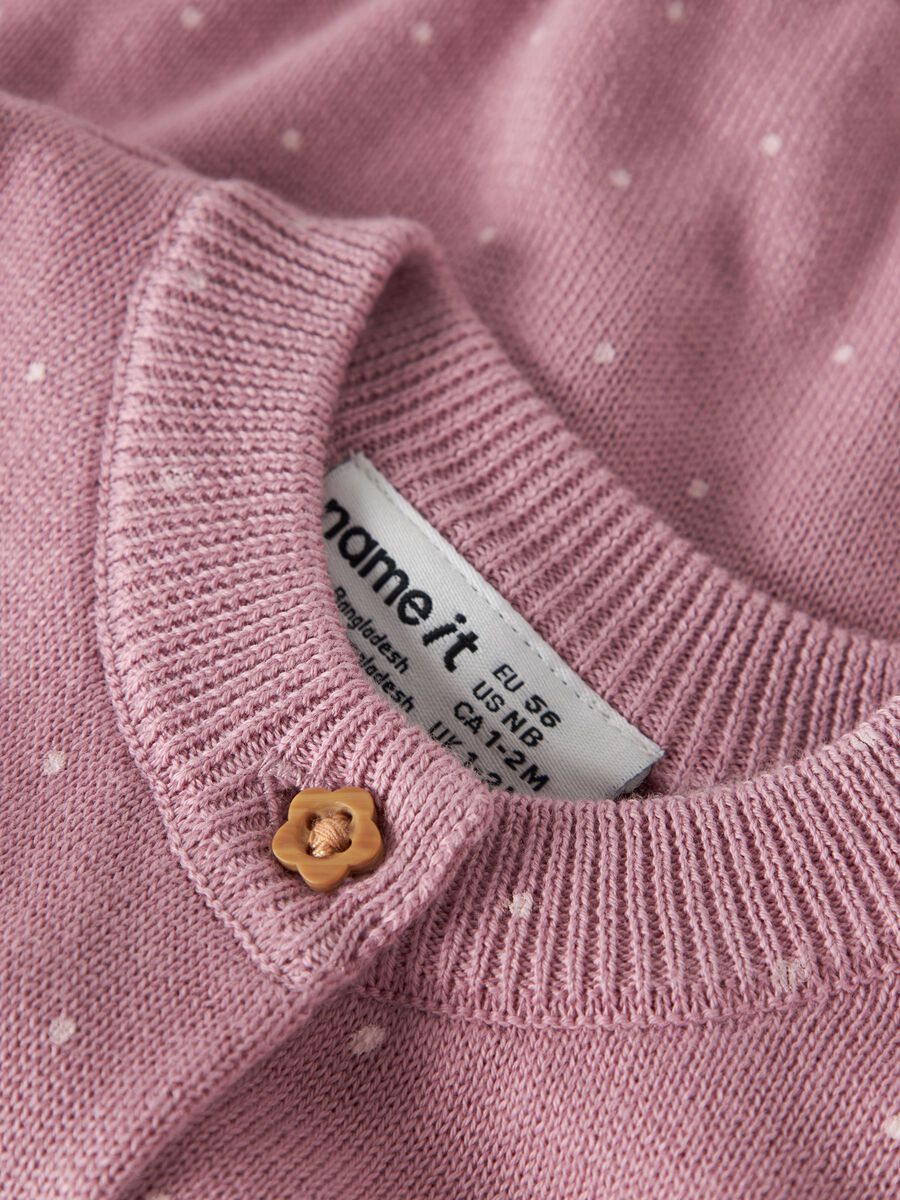 Carousel image 3 ORGANIC COTTON KNITTED CARDIGAN, Lilas