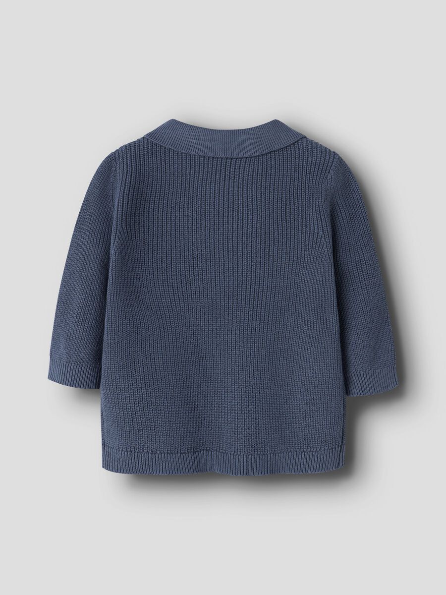 Product carousel image - KNITTED POLO PULLOVER, Vintage Indigo | 2