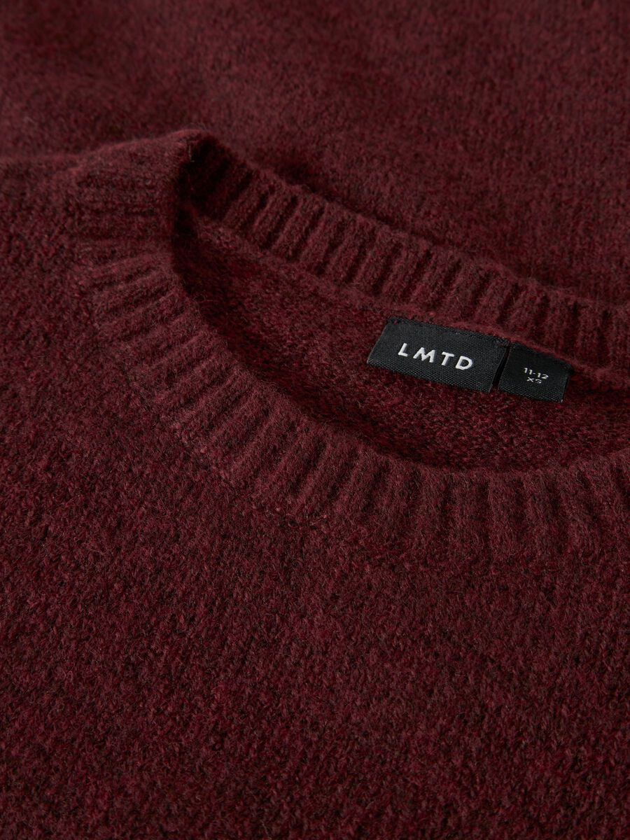 Carousel image - REGULAR FIT KNITTED PULLOVER, Burgundy | 3
