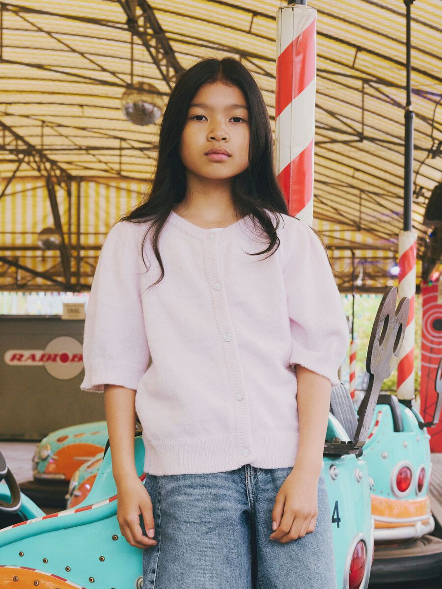 Carousel image - 2/4 SLEEVED KNITTED CARDIGAN, Lavender Fog | 5