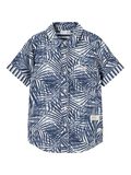 Name it ORGANIC COTTON LEAF PRINT SHIRT, Dusty Blue, highres - 13187435_DustyBlue_001.jpg