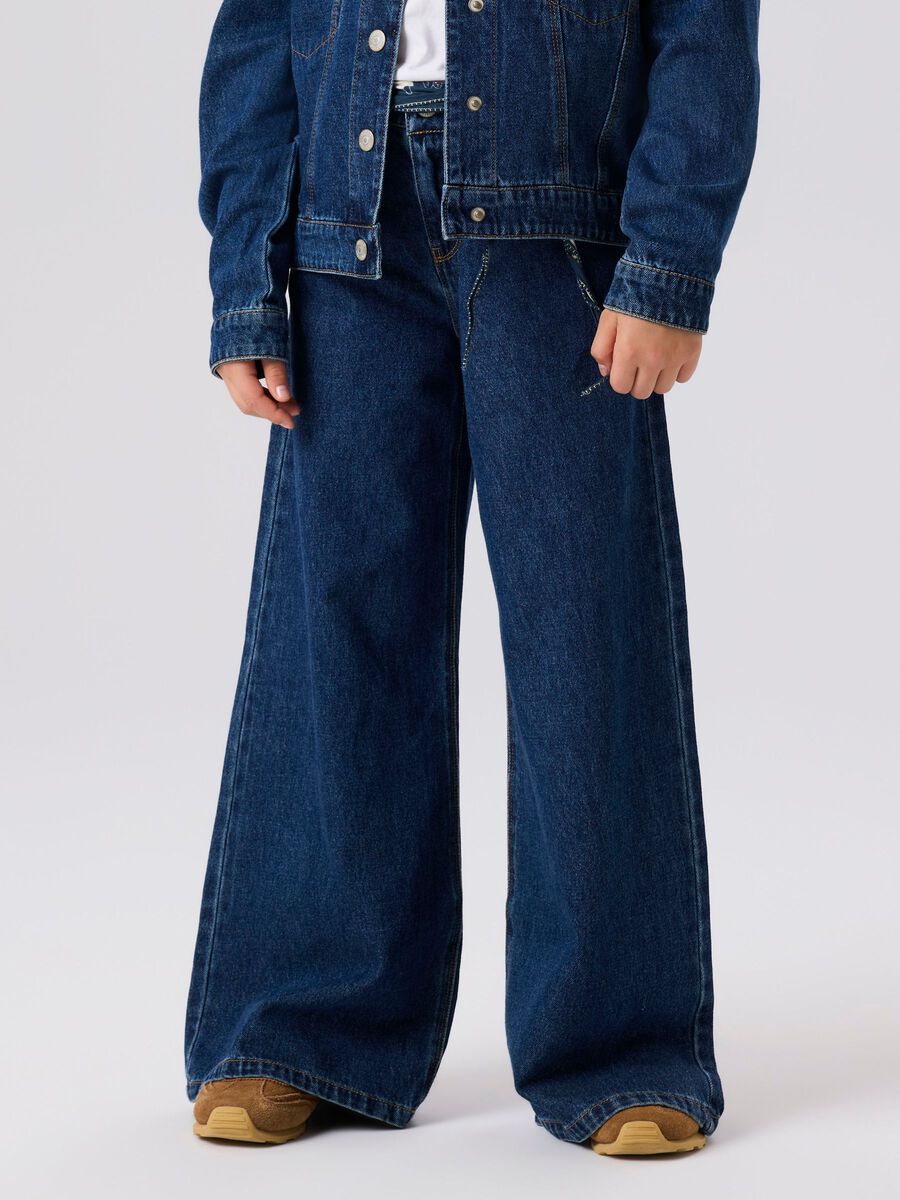 Product carousel image - EXTRA WIDE LEG JEANS, Dark Blue Denim | 2