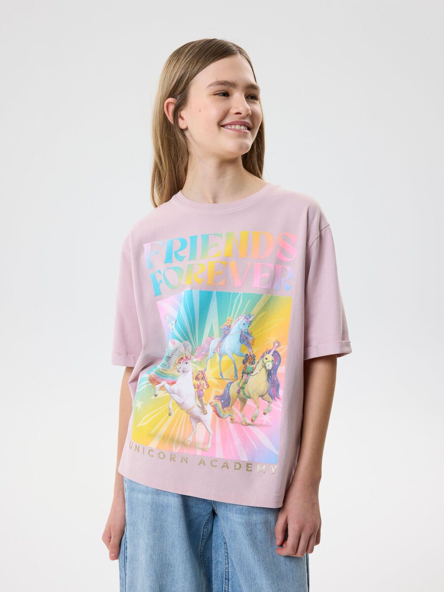 Product carousel image 1 UNICORN ACADEMY PRINT T-SHIRT, Burnished Lilac