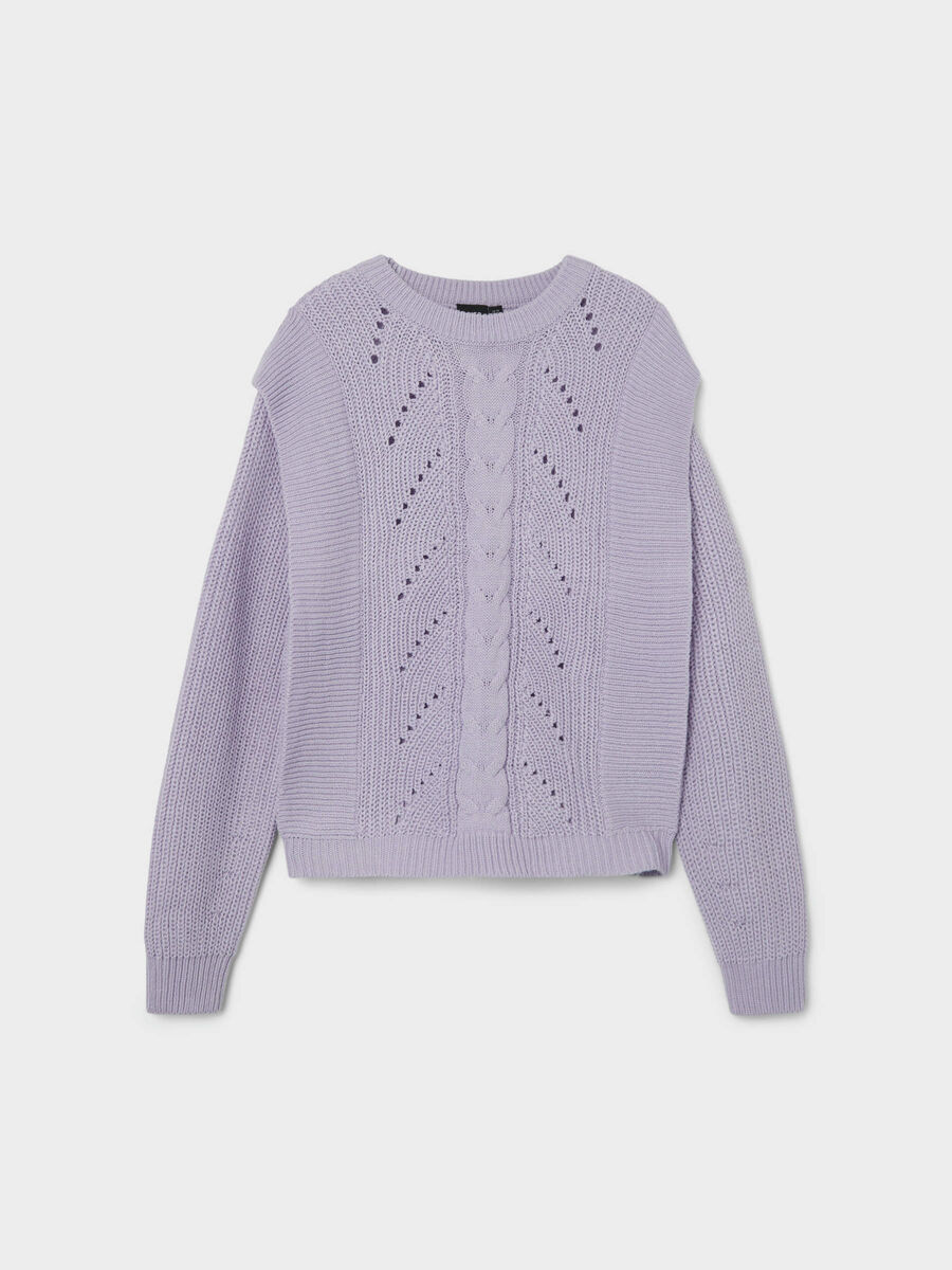 LMTD NEEDLE DROP KNITTED PULLOVER - Teen Girls' | Purple | NAME IT® Denmark