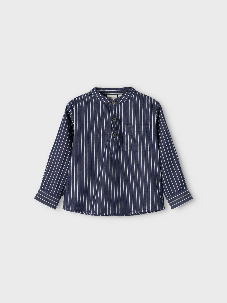 Name it STRIPED DENIM SHIRT, Dark Blue Denim, highres - 13202319_DarkBlueDenim_003.jpg