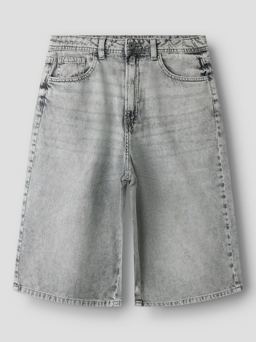 Carousel image 1 BAGGY JORTS DENIM SHORTS, Light Grey Denim