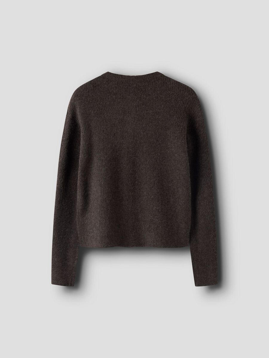 Carousel image - REGULAR FIT KNITTED CARDIGAN, Chocolate Brown | 4