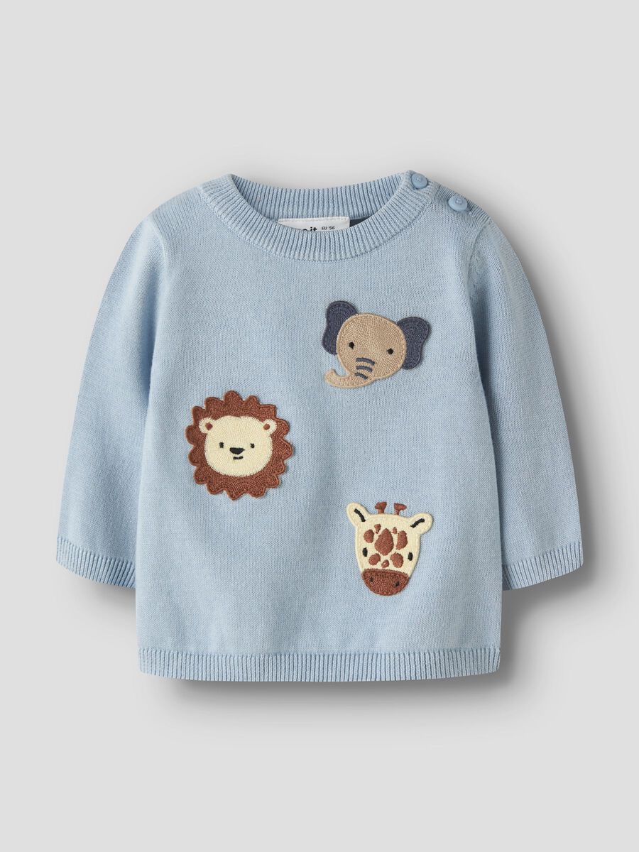 Product carousel image - ORGANIC COTTON PULLOVER, Blue Fog | 1