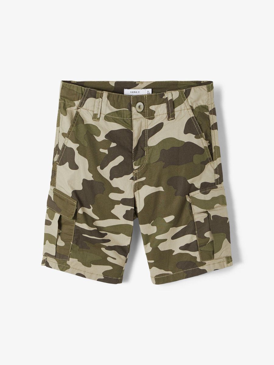 Name it REGULAR FIT COTTON TWILL CAMO SHORTS, Silver Sage, highres - 13190724_SilverSage_003.jpg