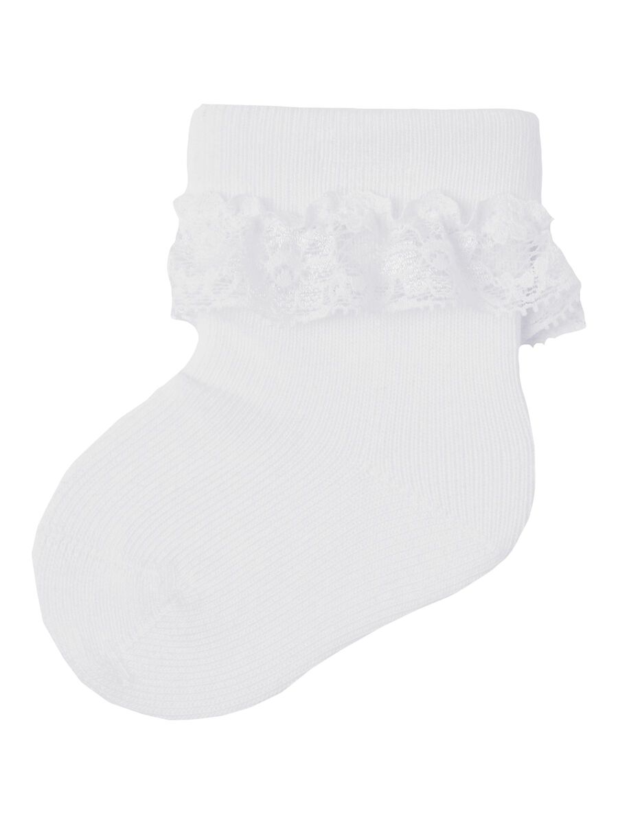 Carousel image - SPITZENVERZIERTER SOCKEN, Bright White | 3