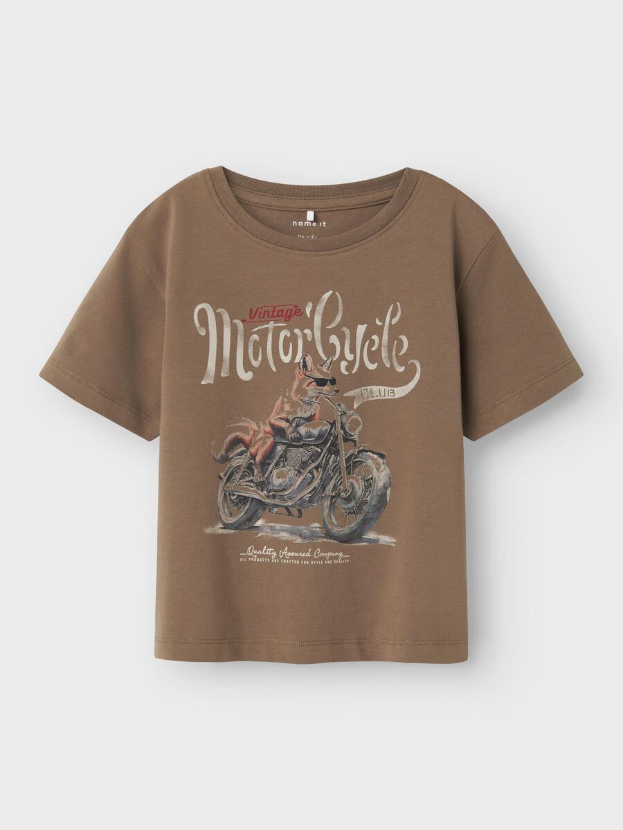 name it ORGANIC COTTON T-SHIRT, Walnut, highres - 13244101_Walnut_003.jpg