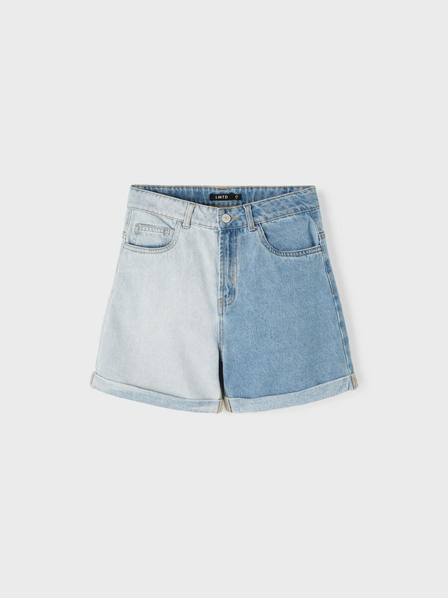 name it COLOR BLOCK DENIM SHORTS, Light Blue Denim, highres - 13202164_LightBlueDenim_003.jpg