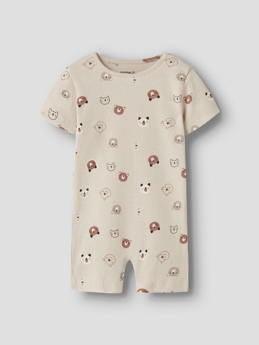 Product carousel image - PRINTED JUMPSUIT, Almond Milk | 1