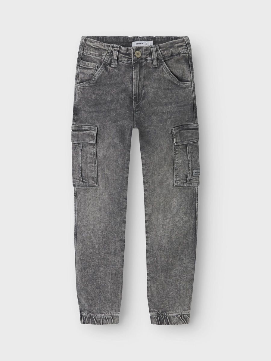 name it REGULAR FIT CARGO JEANS, Medium Grey Denim, highres - 13234683_MediumGreyDenim_003.jpg