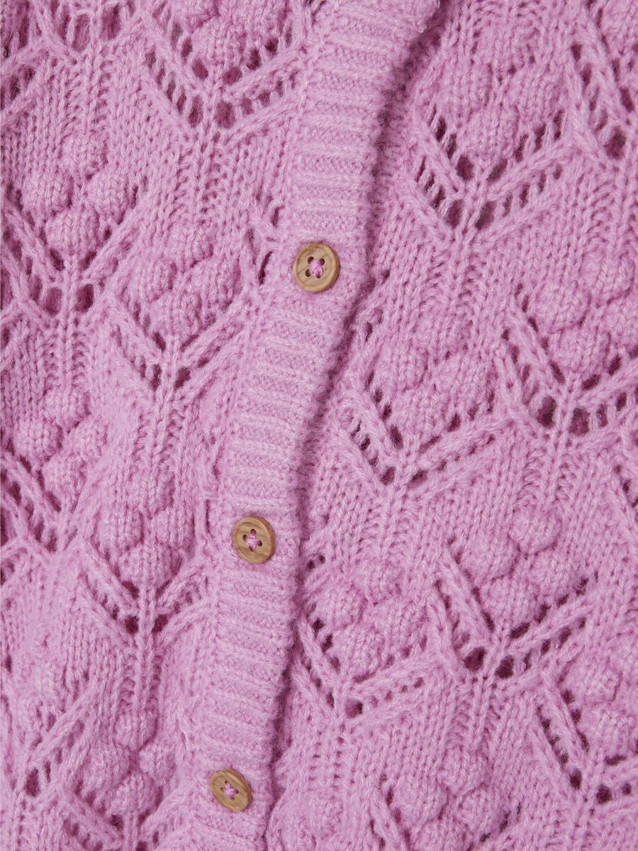 Carousel image - LONG SLEEVED KNITTED CARDIGAN, Pastel Lavender | 3