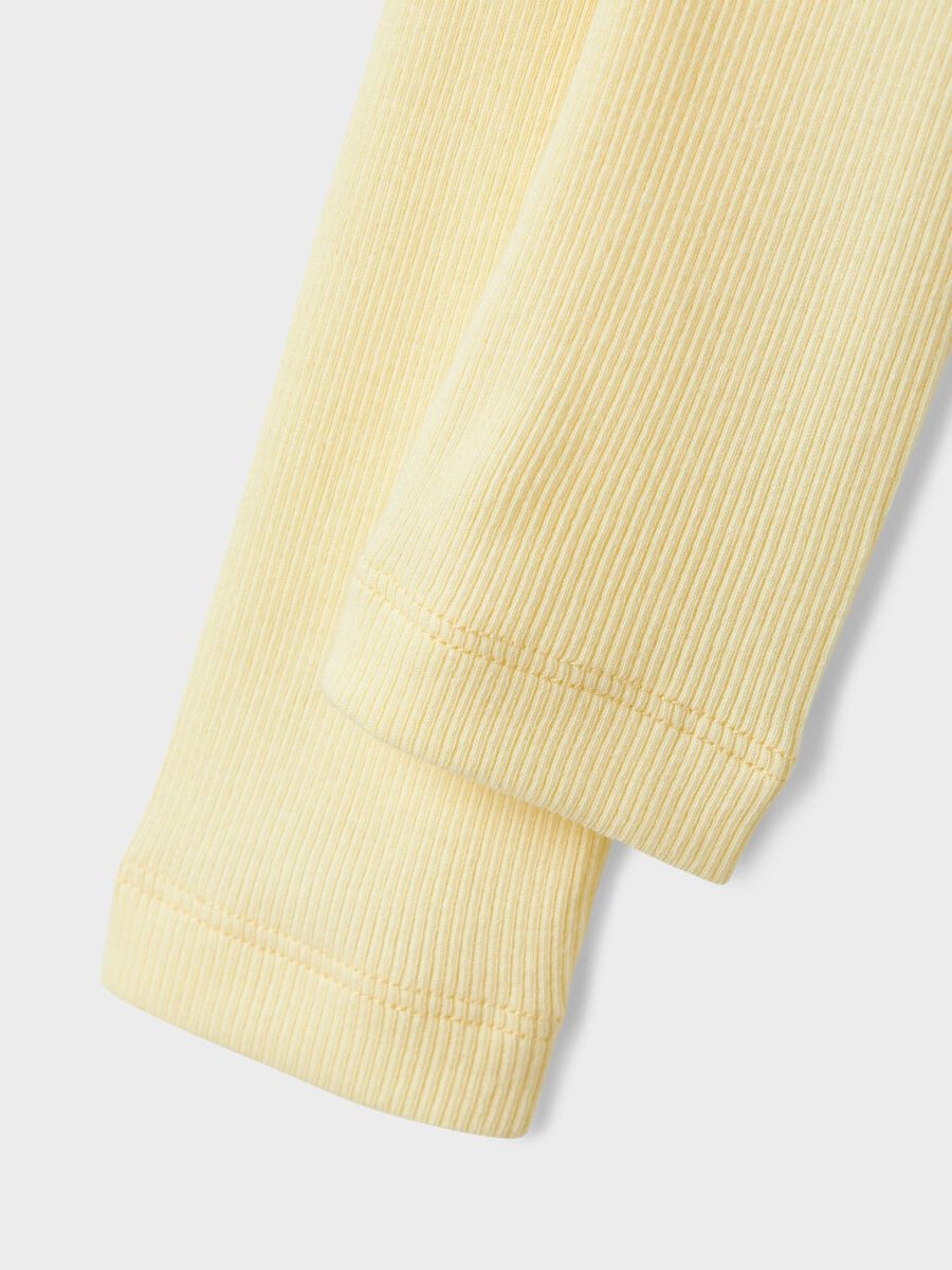 Name it BASIC RIB LEGGINGS, Pastel Yellow, highres - 13198040_PastelYellow_005.jpg