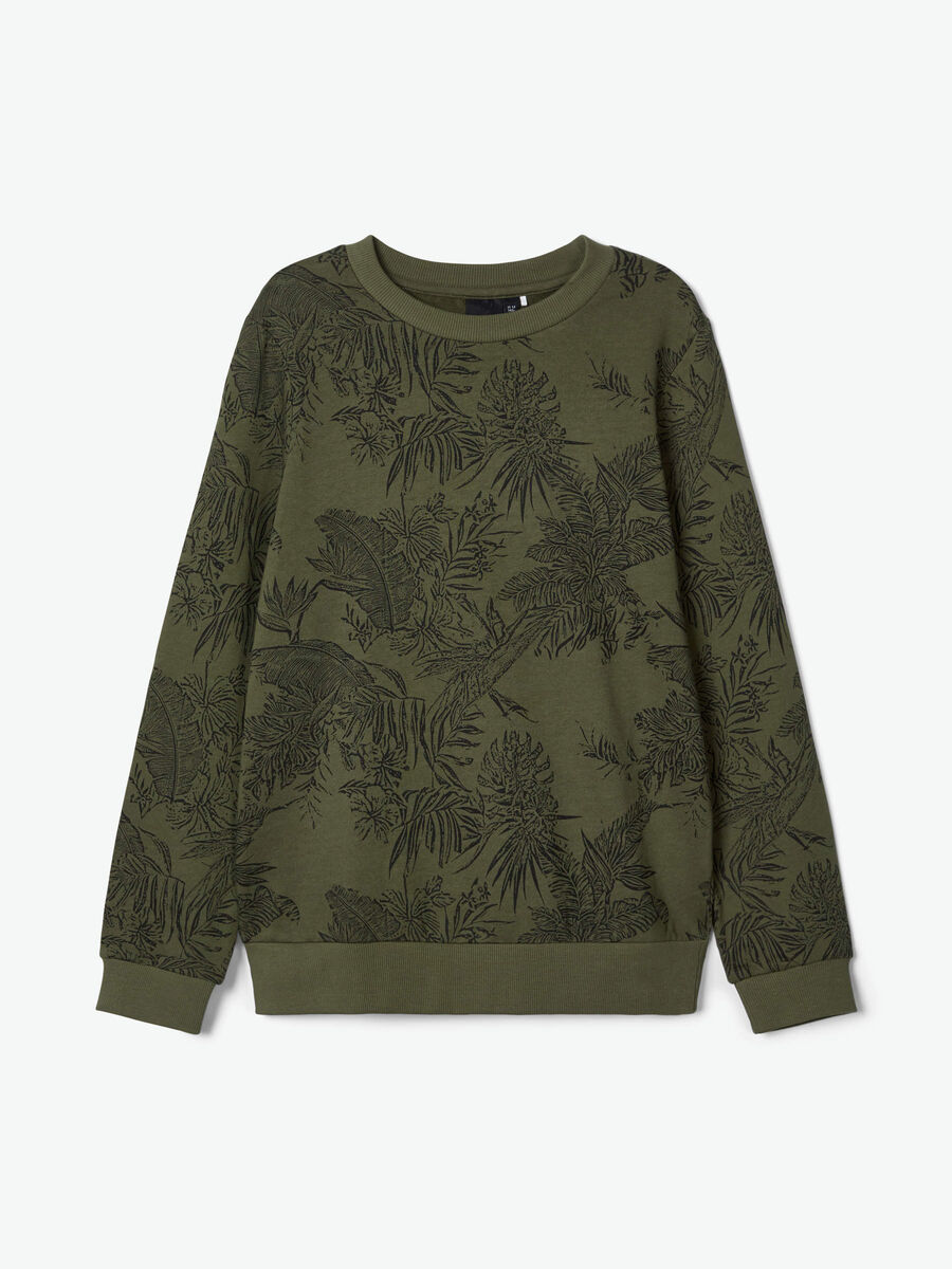 Name it LEAF PRINT SWEATSHIRT, Ivy Green, highres - 13180175_IvyGreen_003.jpg