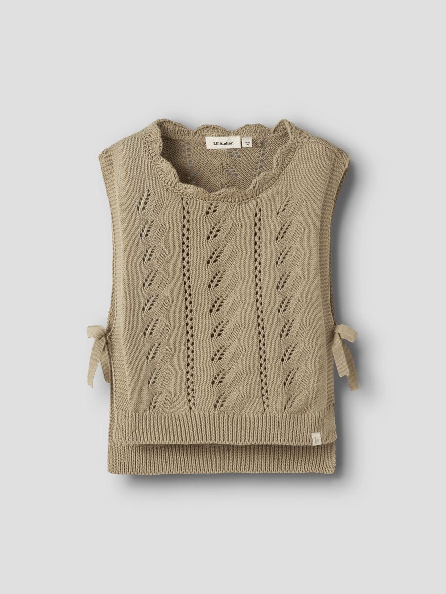 Product carousel image 2 BOW DETAIL KNITTED VEST, Twill