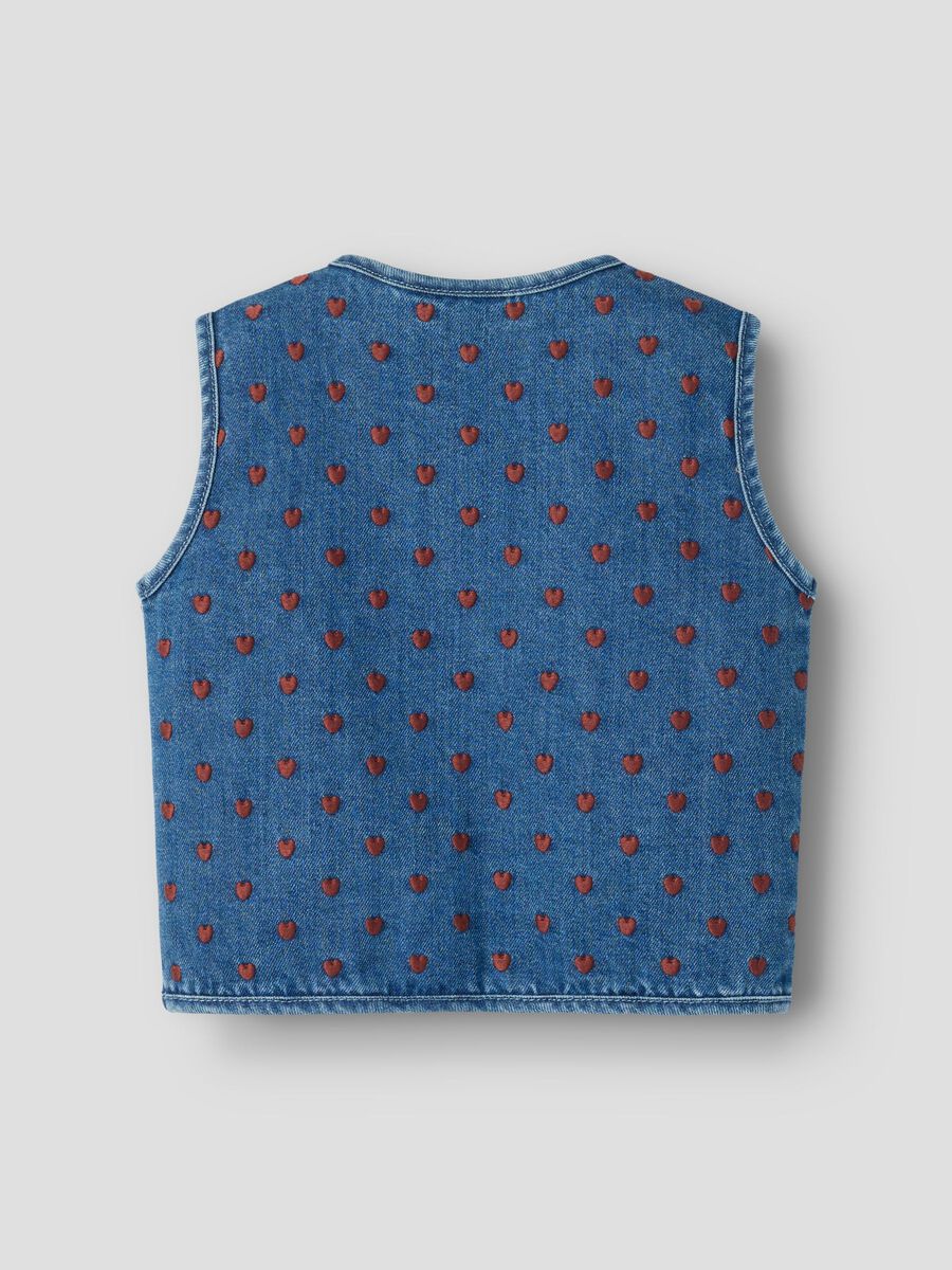 Carousel image 3 BRODERET DENIMVEST, Dark Blue Denim