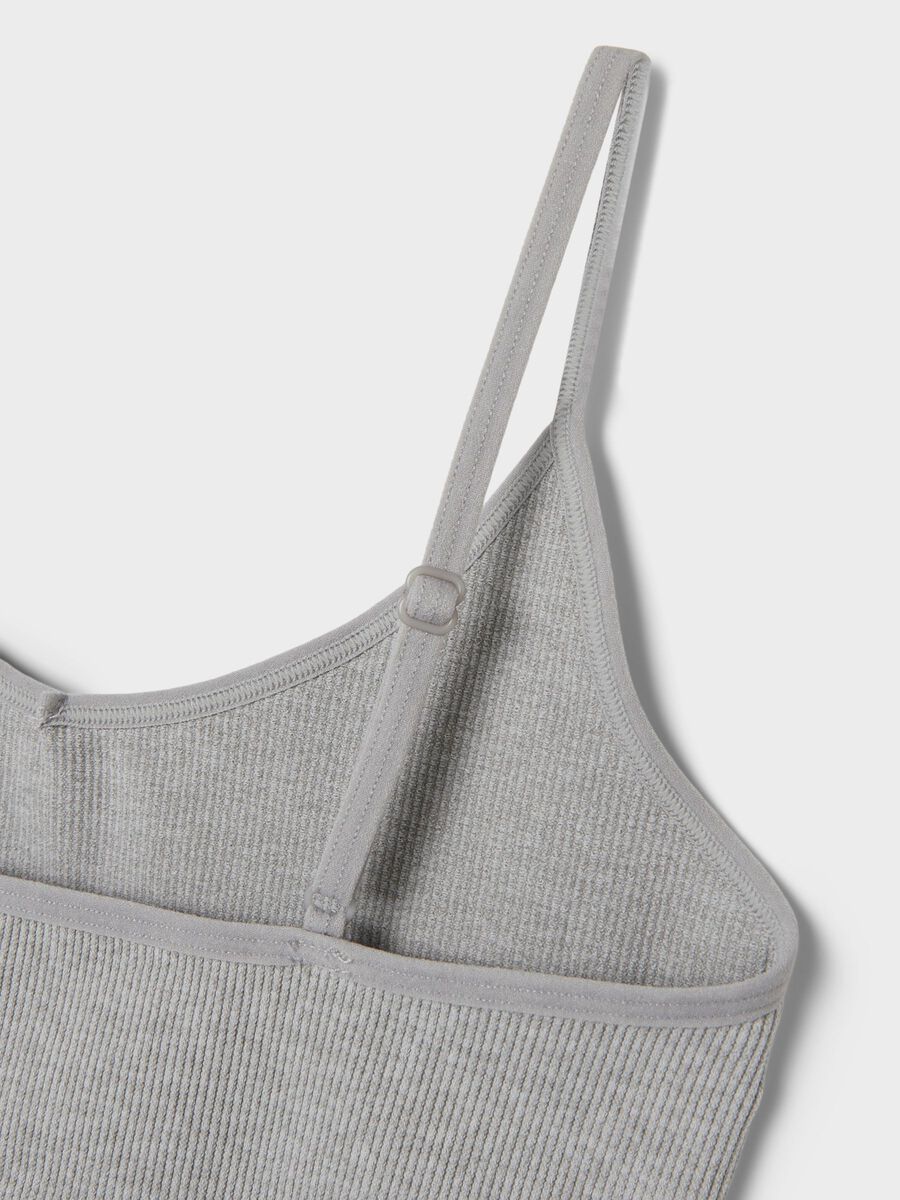 Carousel image - 2-PAK RIBBET BRALETTE, Light Grey Melange | 3