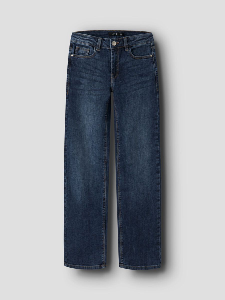 Carousel image - LOW WAISTED STRAIGHT LEG JEANS, Dark Blue Denim | 1