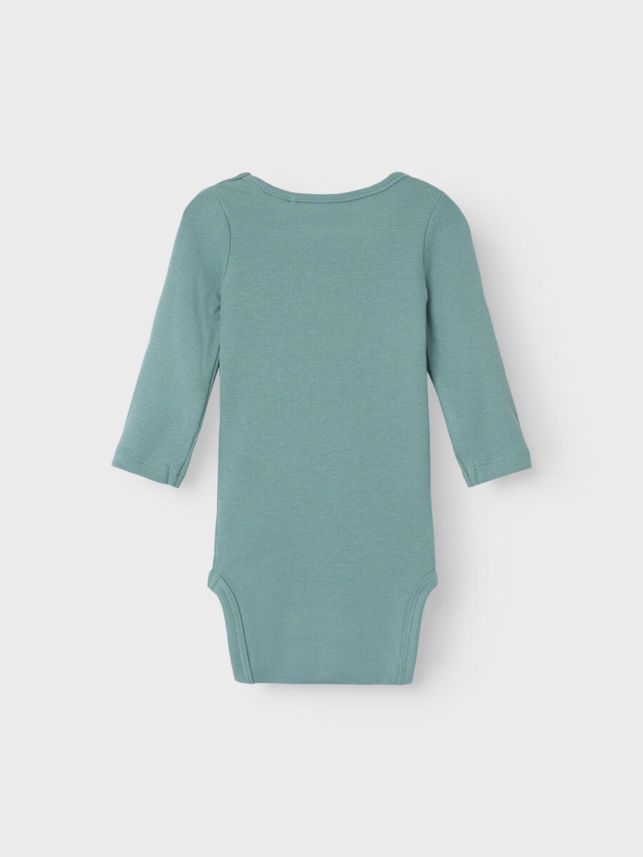 Carousel image - LONG SLEEVED ROMPER, Mineral Blue | 2
