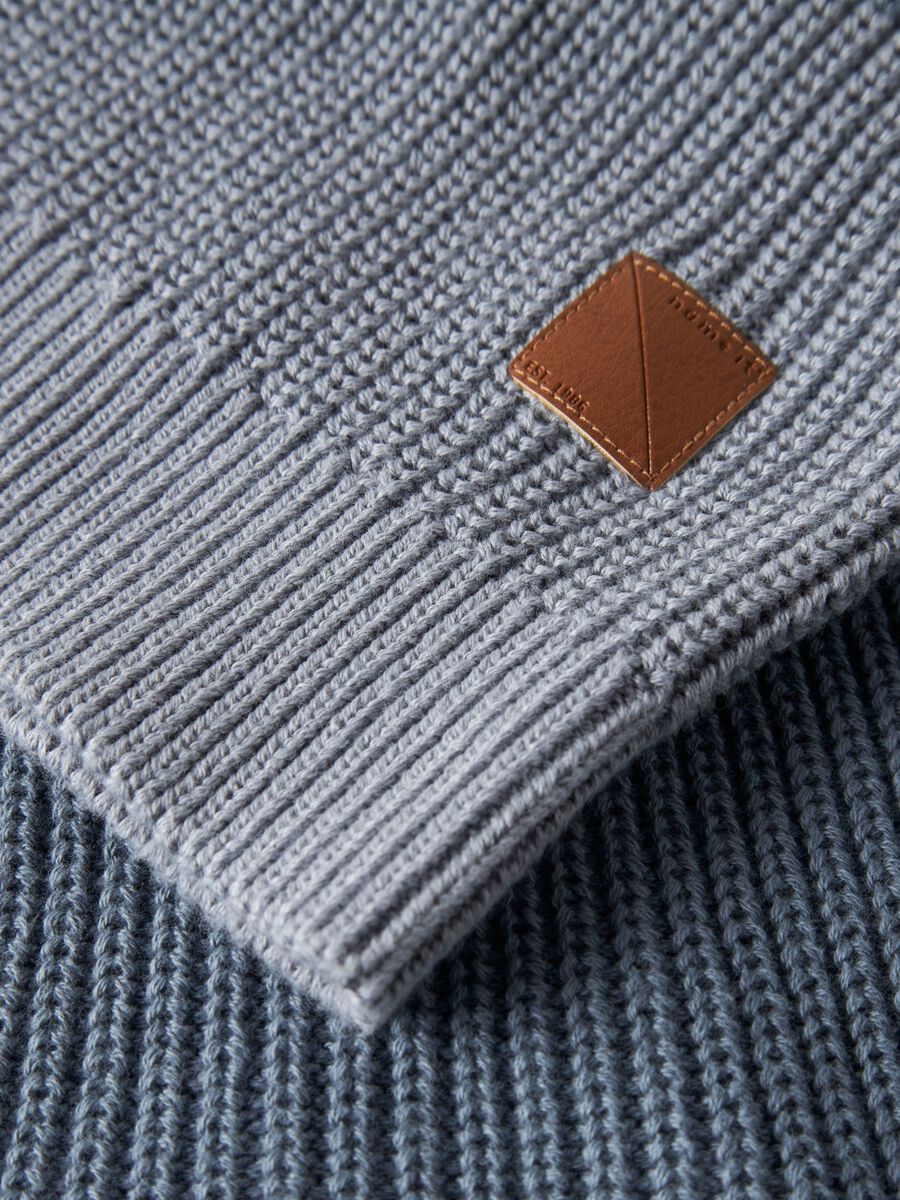 Carousel image 3 COTON BIOLOGIQUE - MAILLE PULLOVER, Blue Mirage
