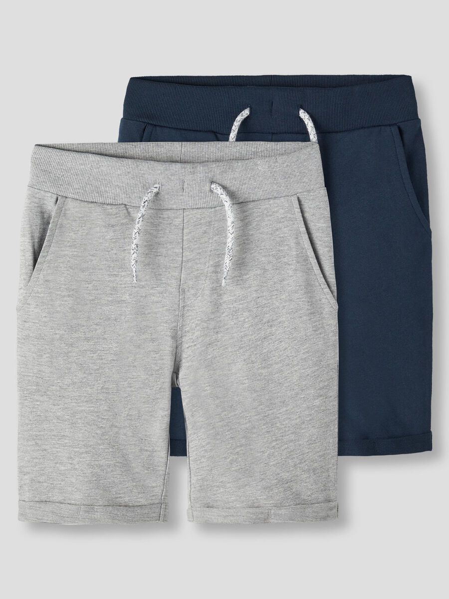 name it 2 PACK SHORTS, Grey Melange, highres - 13201787_GreyMelange_933140_003.jpg