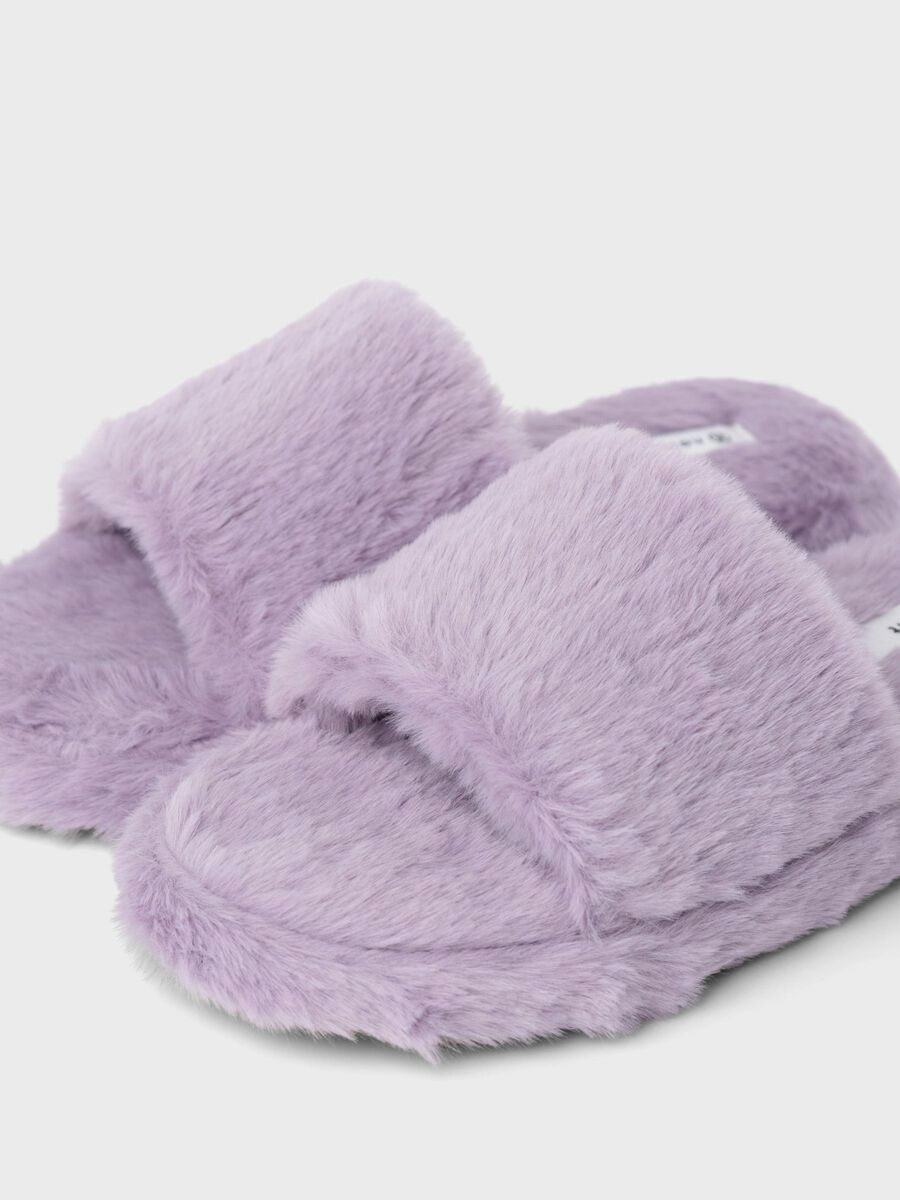Carousel image - IMITERET PELS SLIPPERS, Lavender Mist | 5