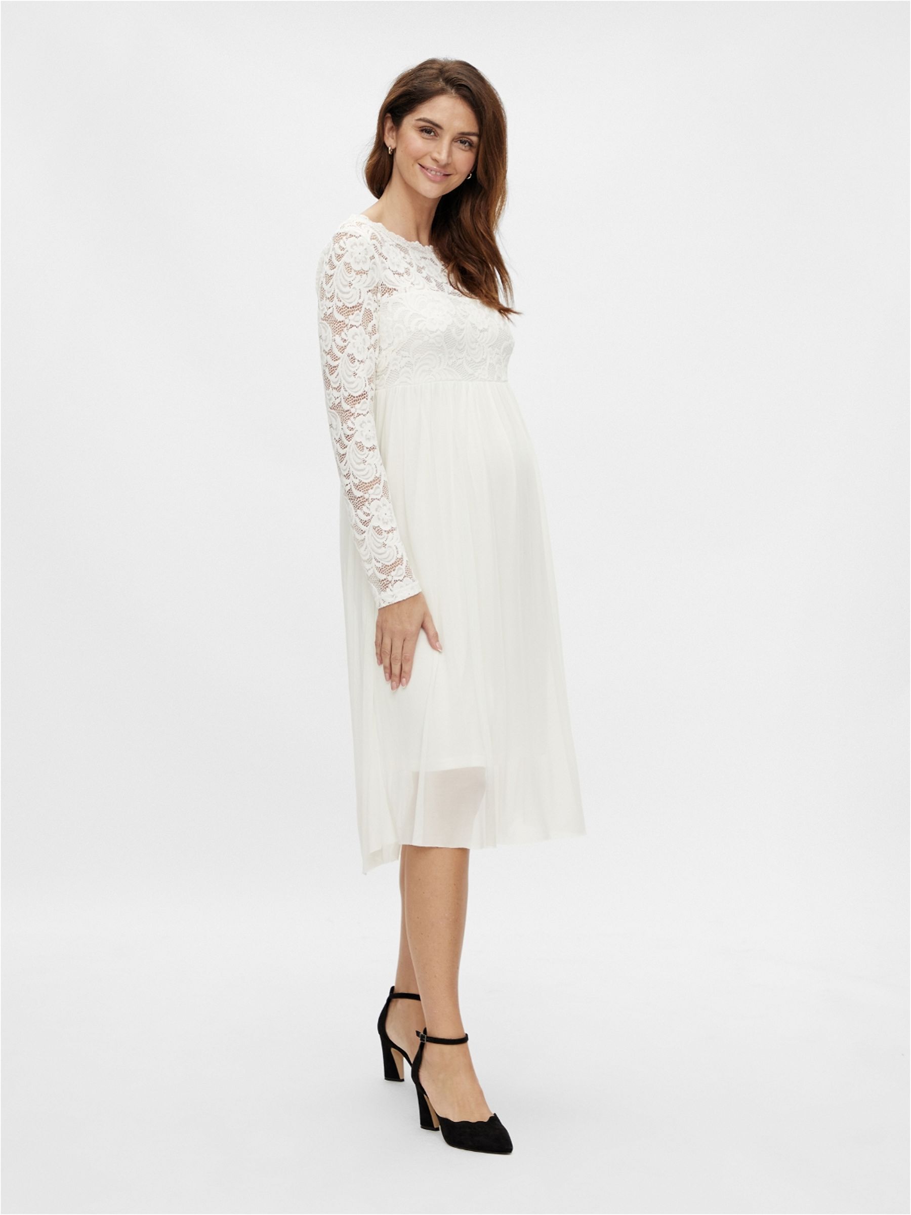 MLMIVANA MATERNITY MIDI DRESS (White 
