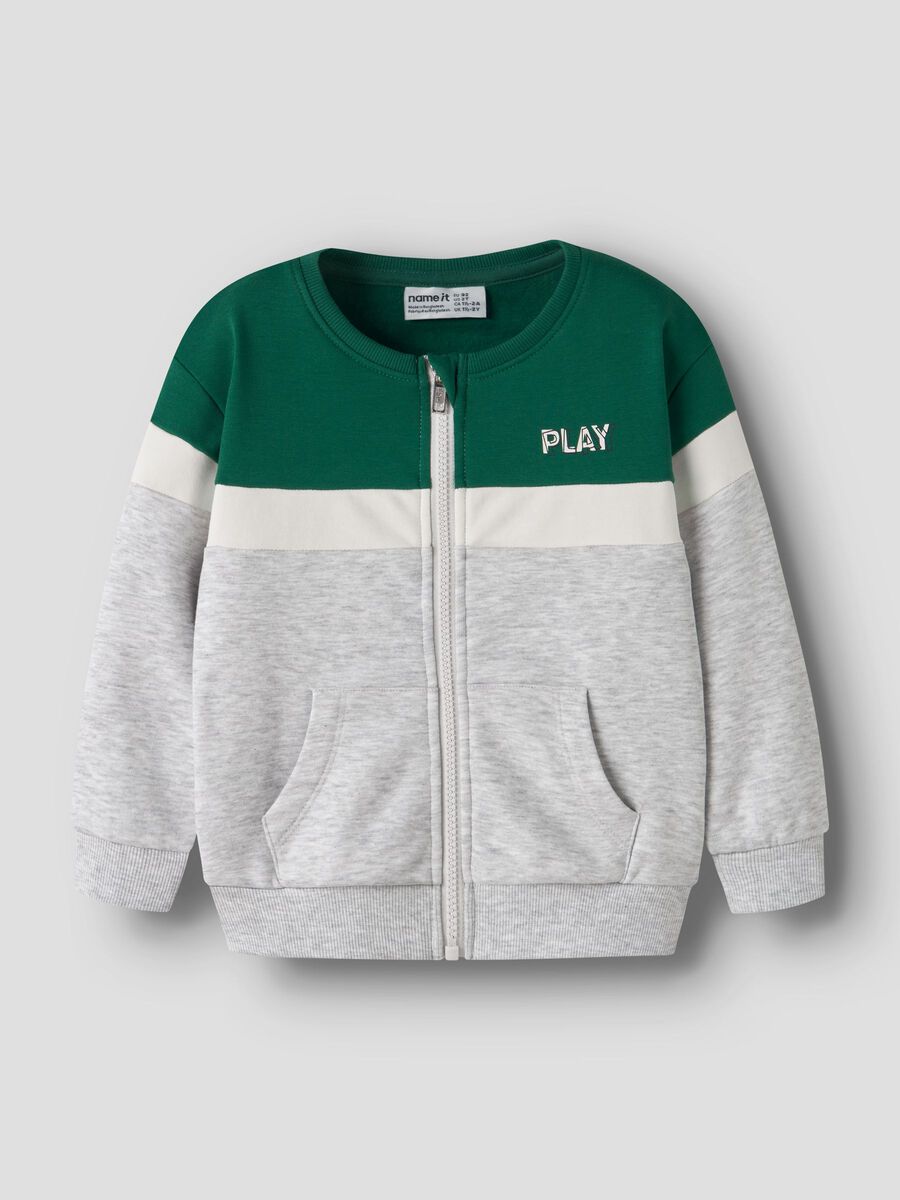 Product carousel image 2 ORGANIC COTTON SWEAT CARDIGAN, Light Grey Melange