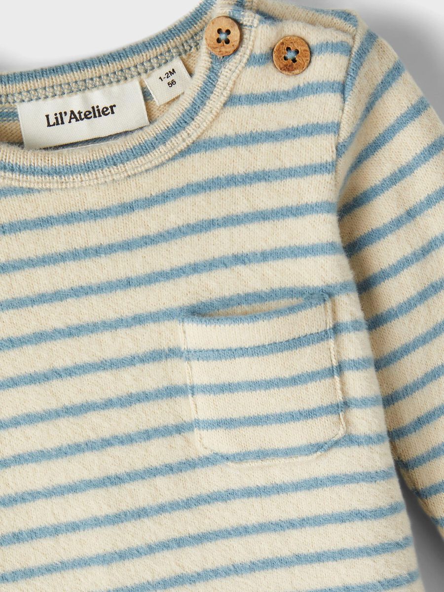 Carousel image - GESTREIFTES STRAMPLER, Smoke Blue | 3