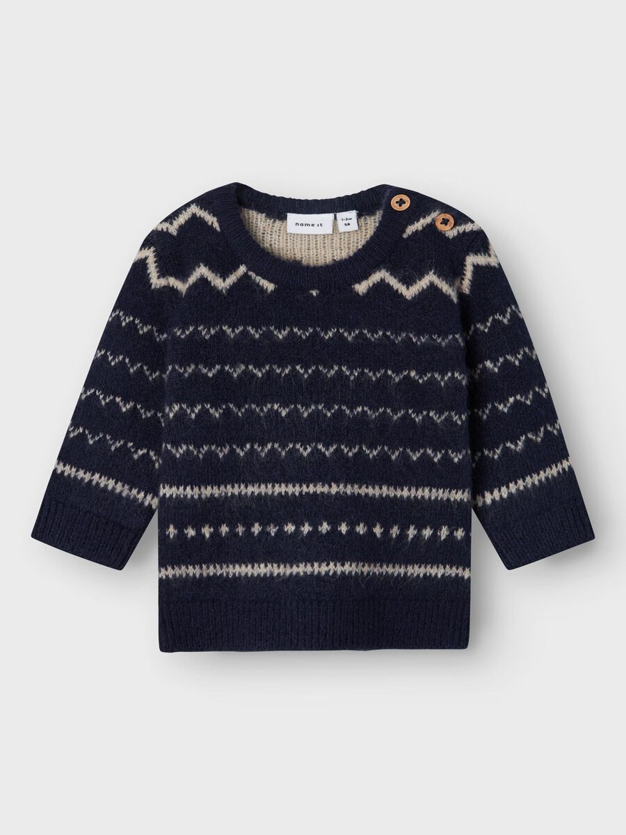 name it LONG SLEEVED KNITTED PULLOVER, Dark Sapphire, highres - 13235388_DarkSapphire_003.jpg