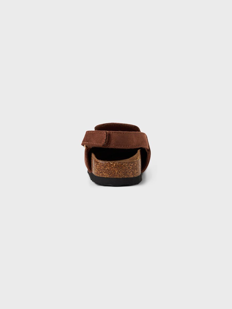 Carousel image - FAUX SUEDE MULES, Bitter Chocolate | 3