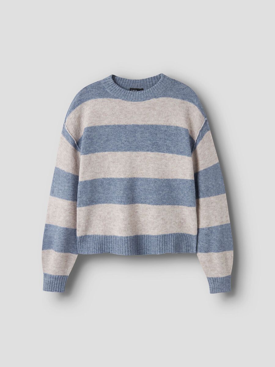 Product carousel image - LONG SLEEVED KNITTED PULLOVER, Ombre Blue | 1