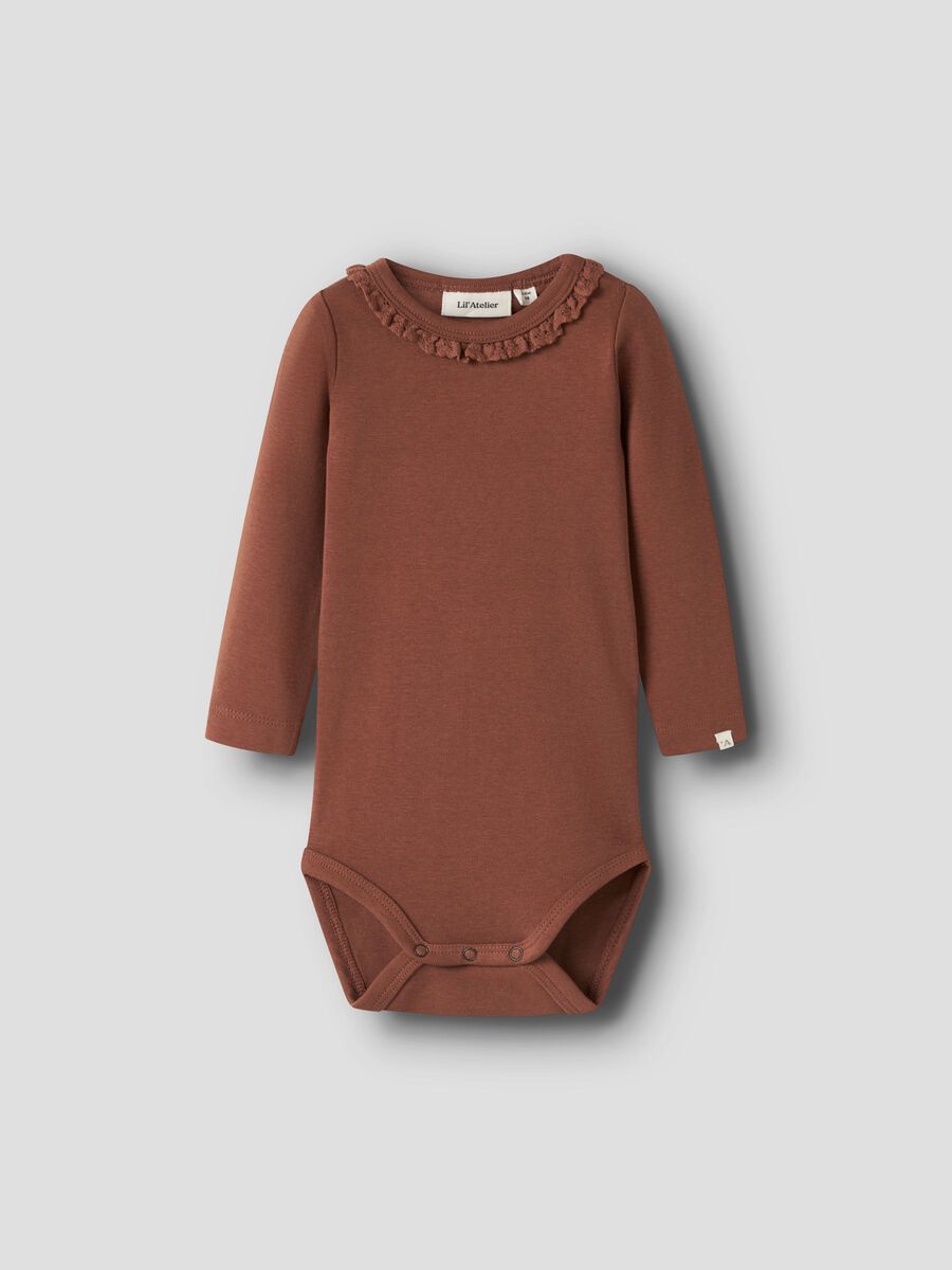 Carousel image - LONG SLEEVED ROMPER, Maple Syrup | 1