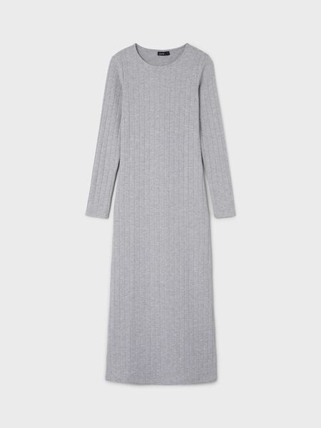 Name it LONG RIB DRESS, Light Grey Melange, highres - 13232953_LightGreyMelange_003.jpg