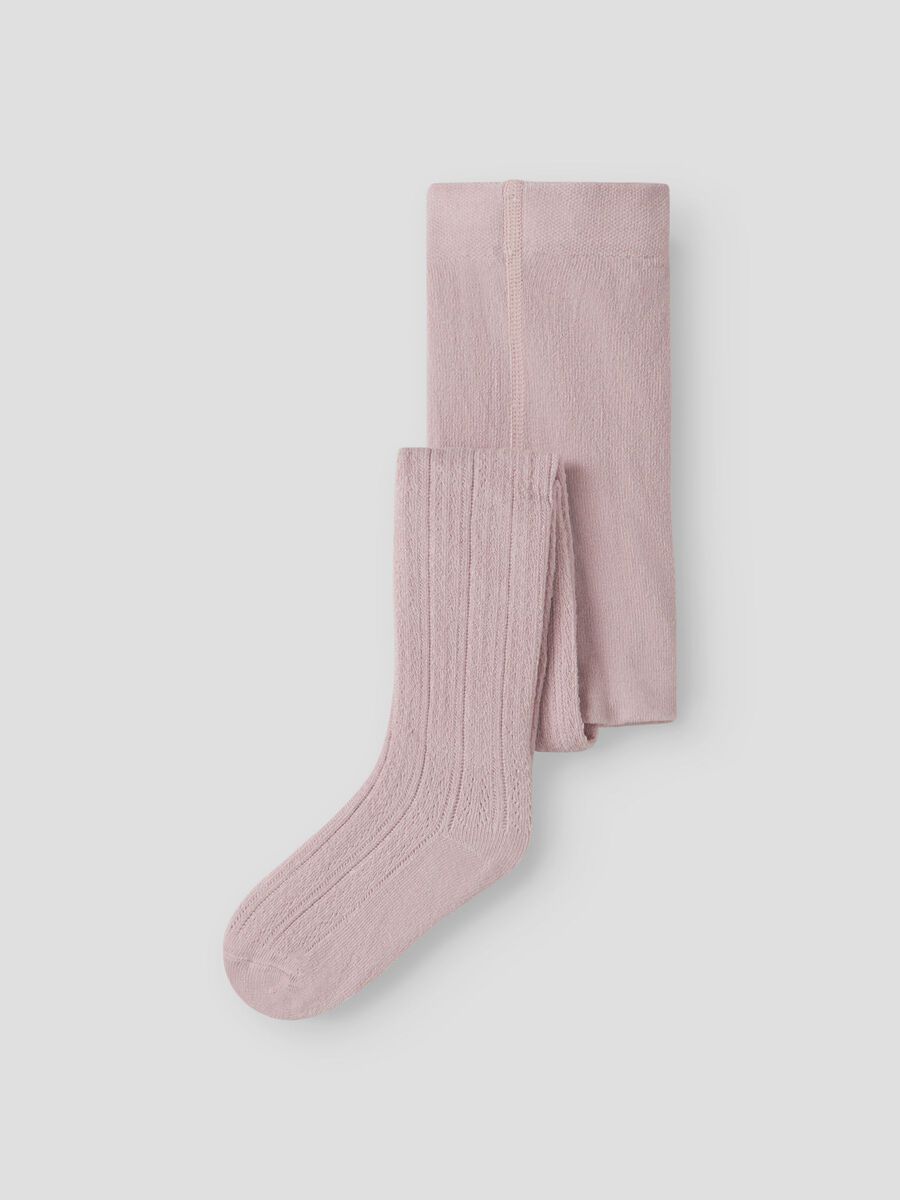 Product carousel image - RIB KNITTED PANTYHOSE, Hushed Violet | 1