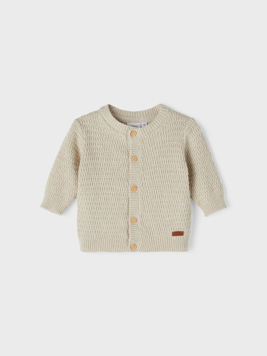 name it LONG SLEEVED KNITTED CARDIGAN, Peyote Melange, highres - 13202546_PeyoteMelange_003.jpg