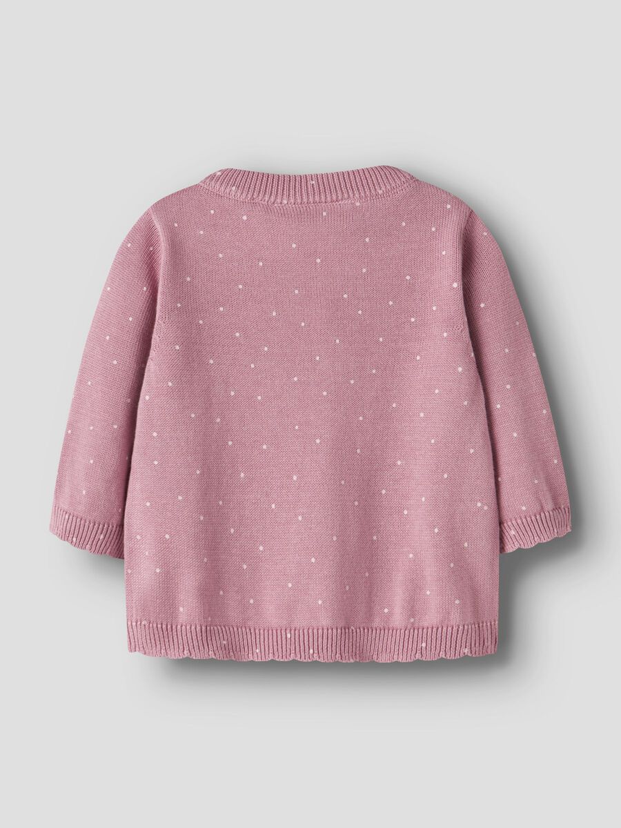 Carousel image 2 ORGANIC COTTON KNITTED CARDIGAN, Lilas