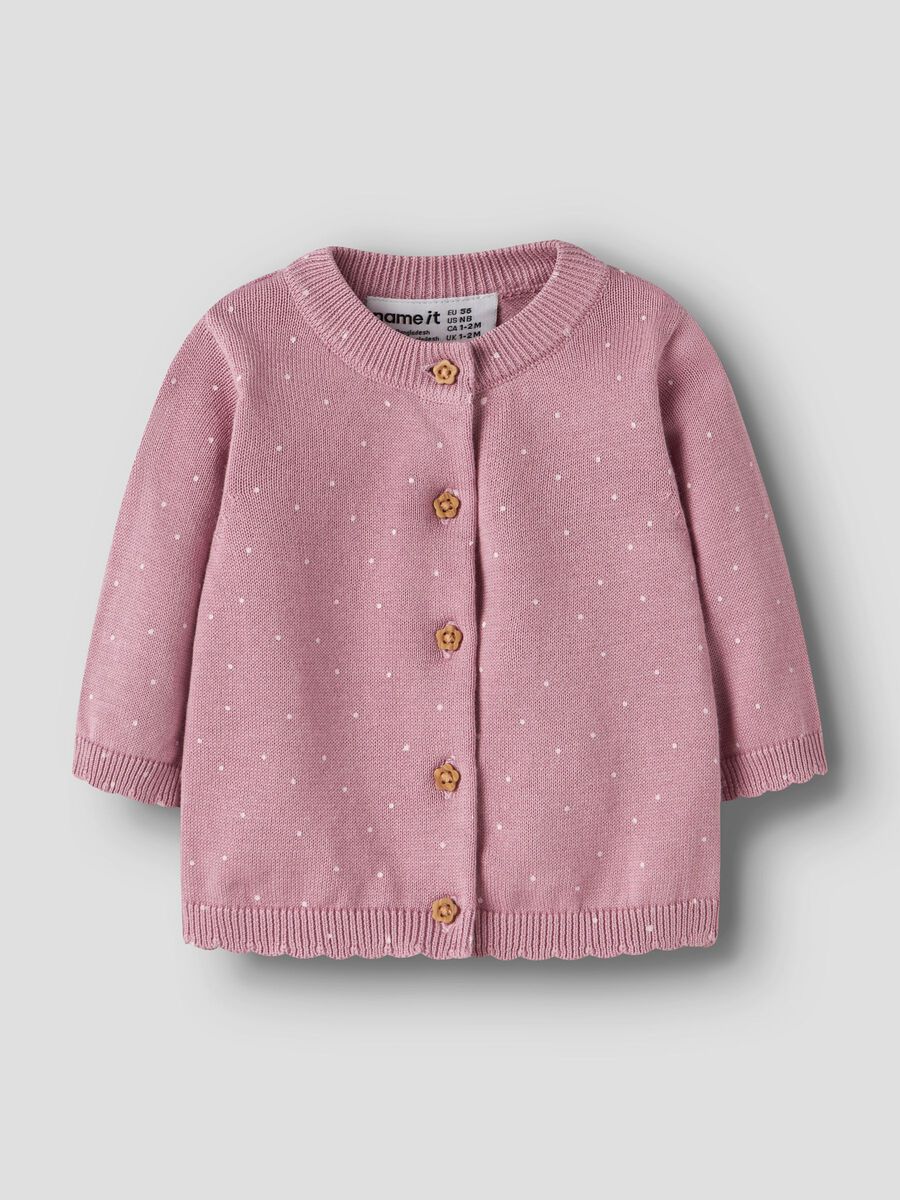 Carousel image 1 ORGANIC COTTON KNITTED CARDIGAN, Lilas